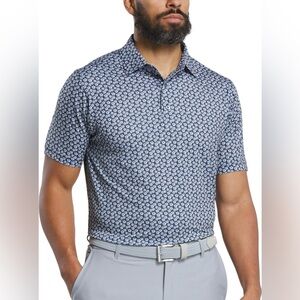 FootJoy Shirt Floral Sketch Lisle Golf Polo White/Navy Mens XL